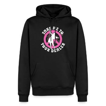 Hippie Peace Sign Peace Flowers Flower Child - Sweat à capuche Premium bio Homme - noir - Devant - Nico (187cm)