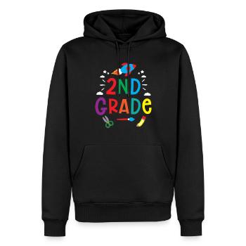 École secondaire Élèves de deuxième année Enseignants - Sweat à capuche Premium bio Homme - noir - Devant - Nico (187cm)