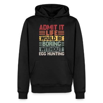 Happy Easter Motif Easter Eggs Funny Easter - Men’s Premium Organic Hoodie - black - Front - Nico (187cm)