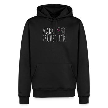 Marktfrühstück Weinfest Wein Weinschorle - Männer Premium Bio Hoodie - Schwarz - Vorne - Nico (187cm)