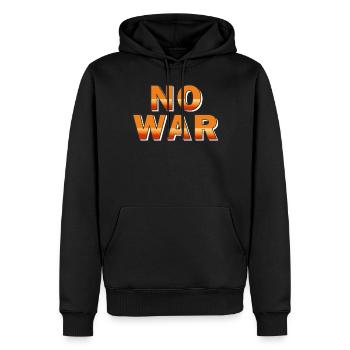 PAS DE GUERRE - Sweat à capuche Premium bio Homme - noir - Devant - Nico (187cm)