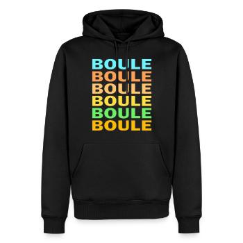 BOULES - Sweat à capuche Premium bio Homme - noir - Devant - Nico (187cm)