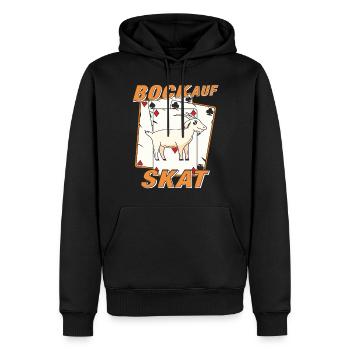 PRÊT POUR SKAT - Sweat à capuche Premium bio Homme - noir - Devant - Nico (187cm)