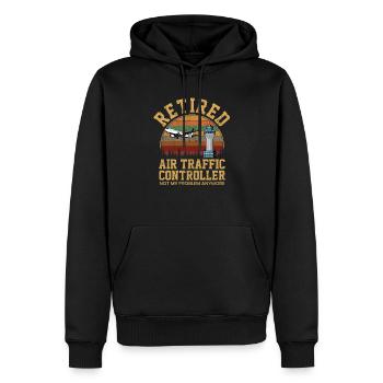 Retired Air traffic controller - Männer Premium Bio Hoodie - Schwarz - Vorne - Nico (187cm)