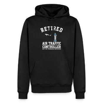 Retired Air traffic controller - Männer Premium Bio Hoodie - Schwarz - Vorne - Nico (187cm)