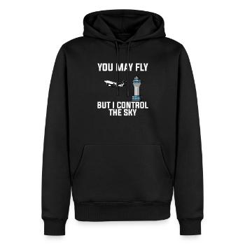 vous pouvez voler i contrôle contrôleur de la circulation aérienne - Sweat à capuche Premium bio Homme - noir - Devant - Nico (187cm)
