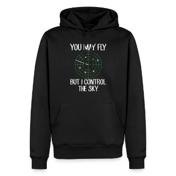 vous pouvez voler i contrôle contrôleur de la circulation aérienne - Sweat à capuche Premium bio Homme - noir - Devant - Nico (187cm)