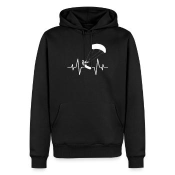 kite surfen Herzschlag - Männer Premium Bio Hoodie - Schwarz - Vorne - Nico (187cm)