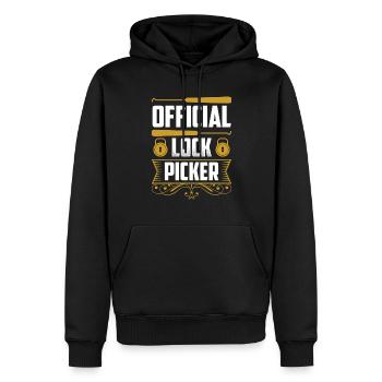 Serrure officielle Lock Picker Lock Picker - Sweat à capuche Premium bio Homme - noir - Devant - Nico (187cm)