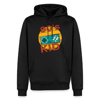 90s 90s Gamer Kid Retro Gambling Dicton - Sweat à capuche Premium bio Homme - noir - Devant - Nico (187cm)