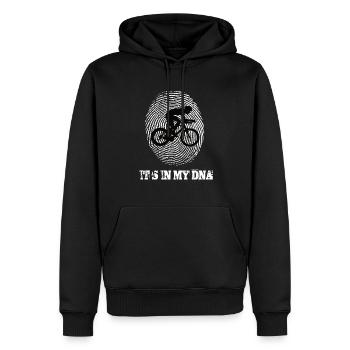 Le vélo de route est dans mon ADN - Sweat à capuche Premium bio Homme - noir - Devant - Nico (187cm)