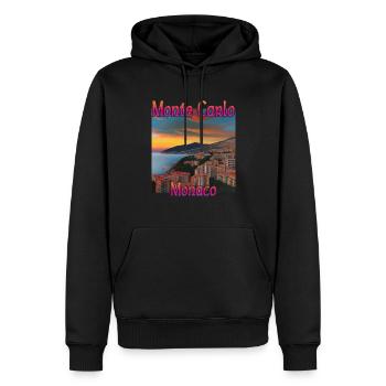 Monte Carlo Coucher de soleil - Sweat à capuche Premium bio Homme - noir - Devant - Nico (187cm)