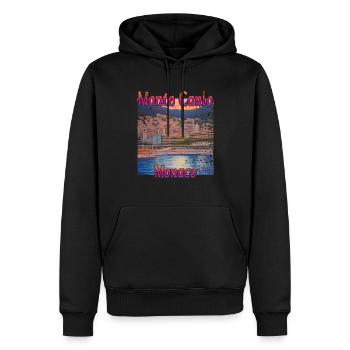 Monte Carlo Coucher de soleil - Sweat à capuche Premium bio Homme - noir - Devant - Nico (187cm)