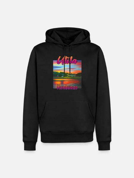 Utila, Honduras Sunset - Men’s Premium Organic Hoodie - black