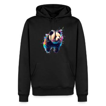 Farbexplosion Panda Bär - Männer Premium Bio Hoodie - Schwarz - Vorne - Nico (187cm)