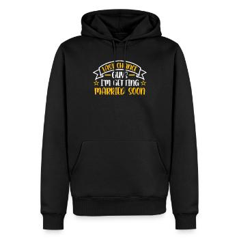 Dernière chance les gars je me marie bientôt mariée - Sweat à capuche Premium bio Homme - noir - Devant - Nico (187cm)