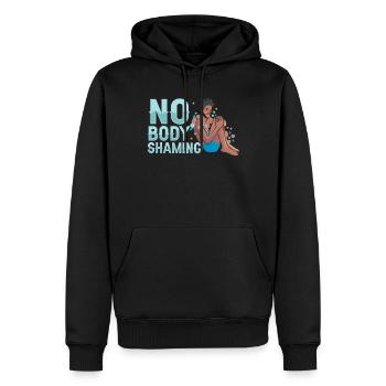Pas de honte corporelle Bodyshaming Arrêtez l’ennui - Sweat à capuche Premium bio Homme - noir - Devant - Nico (187cm)