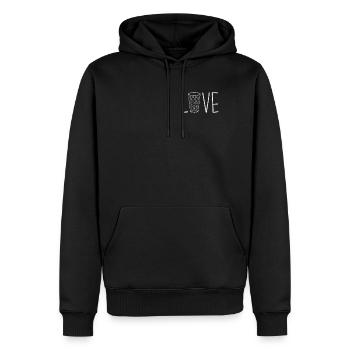 Love Schobbe Weinfest Marktfrühstück - Männer Premium Bio Hoodie - Schwarz - Vorne - Nico (187cm)