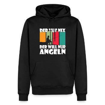 Angler Hobby Fischer Fischen Angeln Fliegenfischen - Männer Premium Bio Hoodie - Schwarz - Vorne - Nico (187cm)