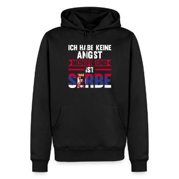 Ich habe keine Angst mein Freund ist Serbe - Männer Premium Bio Hoodie - Schwarz - Vorne - Nico (187cm)