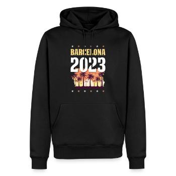 Barcelona 2023 - Männer Premium Bio Hoodie - Schwarz - Vorne - Nico (187cm)