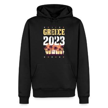Greece 2023 - Männer Premium Bio Hoodie - Schwarz - Vorne - Nico (187cm)