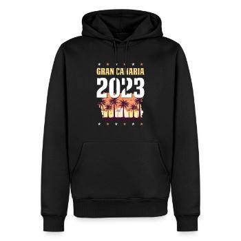 Grande Canarie 2023 (Garantie du prix le plus bas) - Sweat à capuche Premium bio Homme - noir - Devant - Nico (187cm)