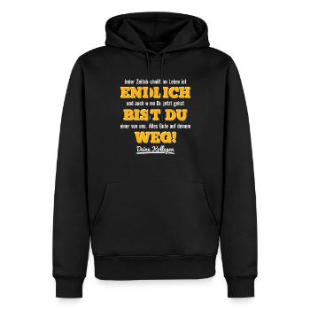 Kollege Abschied Jobwechsel Abschiedsgeschenk - Männer Premium Bio Hoodie - Schwarz - Vorne - Nico (187cm)