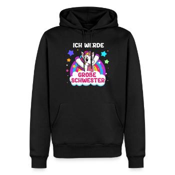 Einzelkind Tochter Ich Werde Große Schwester - Männer Premium Bio Hoodie - Schwarz - Vorne - Nico (187cm)