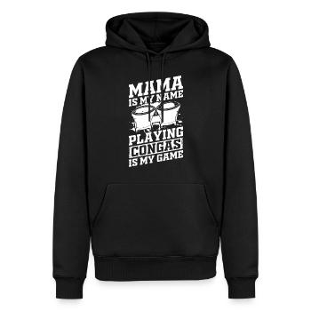 Mama Is My Name Playing Congas Is My Game - Conga - Männer Premium Bio Hoodie - Schwarz - Vorne - Nico (187cm)