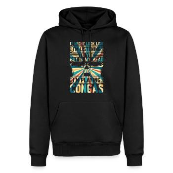 Conga Drums - In My Head I'm Playing Congas - Männer Premium Bio Hoodie - Schwarz - Vorne - Nico (187cm)