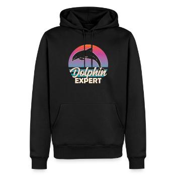 Expert Dauphin Dauphin Dauphin Amoureux des Dauphins - Sweat à capuche Premium bio Homme - noir - Devant - Nico (187cm)