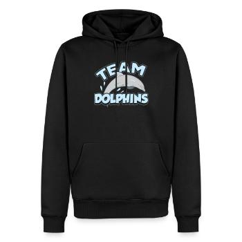 Team Dolphins Dolphin Lovers Dolphin Dolphins - Men’s Premium Organic Hoodie - black - Front - Nico (187cm)