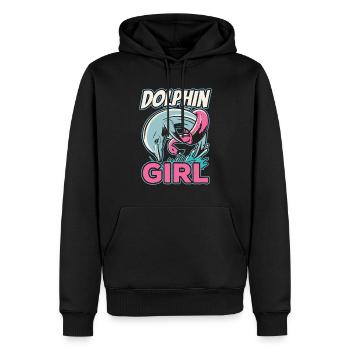 Dolphin Girl Dolphin Lovers Dolphins Dolphins - Sweat à capuche Premium bio Homme - noir - Devant - Nico (187cm)
