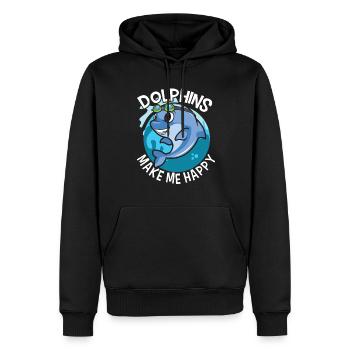 Delfine Machen Mich Glücklich Delfin Delphin - Männer Premium Bio Hoodie - Schwarz - Vorne - Nico (187cm)