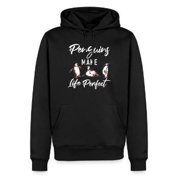 Penguin Lover Penguin Gifts - Men’s Premium Organic Hoodie - black - Front - Nico (187cm)