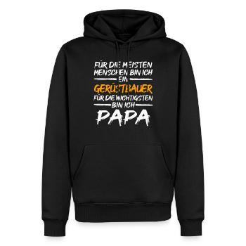 Gerüstbauer Rüster Handwerk Geschenkidee - Männer Premium Bio Hoodie - Schwarz - Vorne - Nico (187cm)