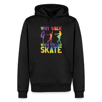 Patinage sur glace -Skater Ice Shield Skate Girl - Sweat à capuche Premium bio Homme - noir - Devant - Nico (187cm)