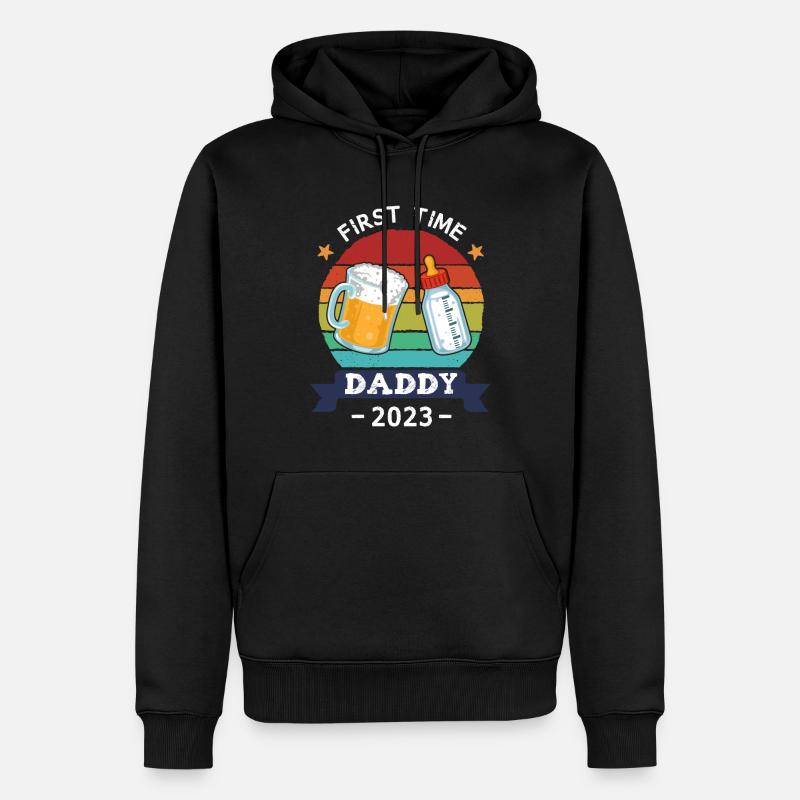 First Time Daddy 2023 - Männer Premium Bio Hoodie - Schwarz