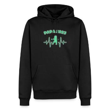 Papa 2023 - Sweat à capuche Premium bio Homme - noir - Devant - Nico (187cm)