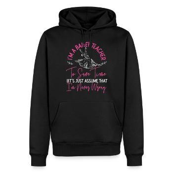 Ballet Danseuse Danse Ballerine - Sweat à capuche Premium bio Homme - noir - Devant - Nico (187cm)