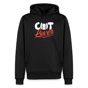 Chat Amants Chats Animaux Chat Mignon - Sweat à capuche Premium bio Homme - noir - Devant - Nico (187cm)