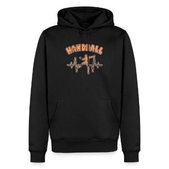 Handball Herzschlag - Männer Premium Bio Hoodie - Schwarz - Vorne - Nico (187cm)