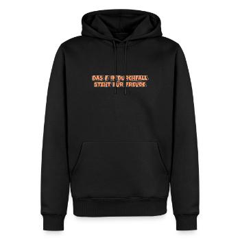 Das F in Durchfall steht für Freude - Männer Premium Bio Hoodie - Schwarz - Vorne - Nico (187cm)