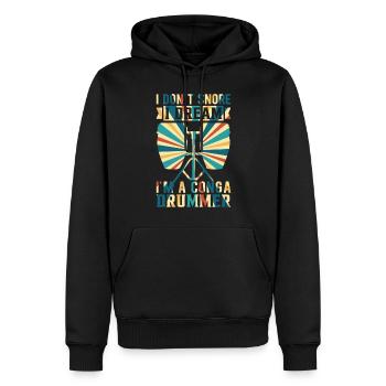 Joueur de conga Je ne ronfle pas Je rêve que je suis un Conga Dru - Sweat à capuche Premium bio Homme - noir - Devant - Nico (187cm)