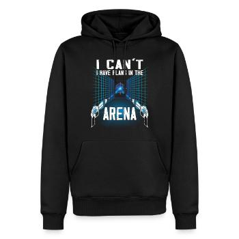 Plans dans l’arène - Laser Tag Player - Sweat à capuche Premium bio Homme - noir - Devant - Nico (187cm)