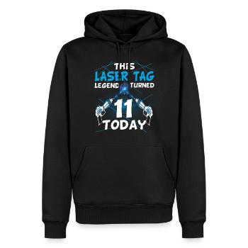 Lasertag-Geburtstagsfeier - Lasertag-Geburtstag - Männer Premium Bio Hoodie - Schwarz - Vorne - Nico (187cm)