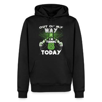 Lasertag-Geburtstagsfeier - Lasertag-Geburtstag - Männer Premium Bio Hoodie - Schwarz - Vorne - Nico (187cm)
