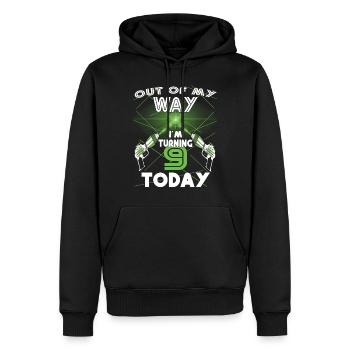 Lasertag-Geburtstagsfeier - Lasertag-Geburtstag - Männer Premium Bio Hoodie - Schwarz - Vorne - Nico (187cm)