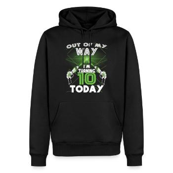 Lasertag-Geburtstagsfeier - Lasertag-Geburtstag - Männer Premium Bio Hoodie - Schwarz - Vorne - Nico (187cm)